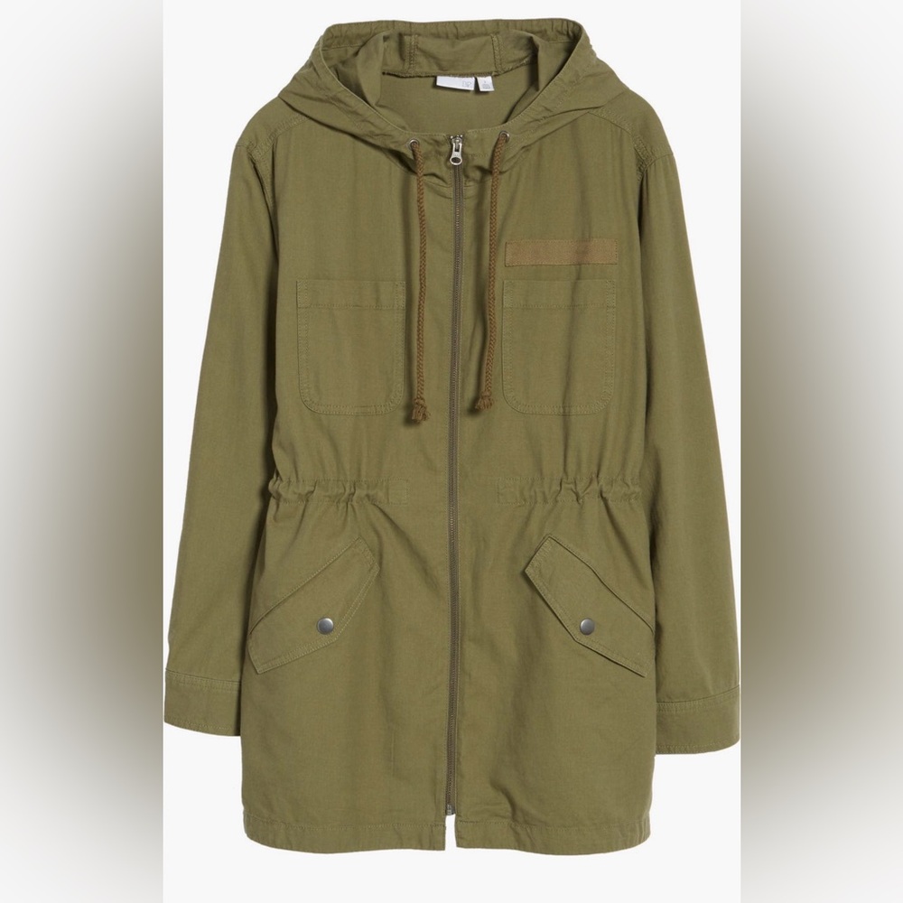 Olive Green Women's Hooded Anorak Jacket
